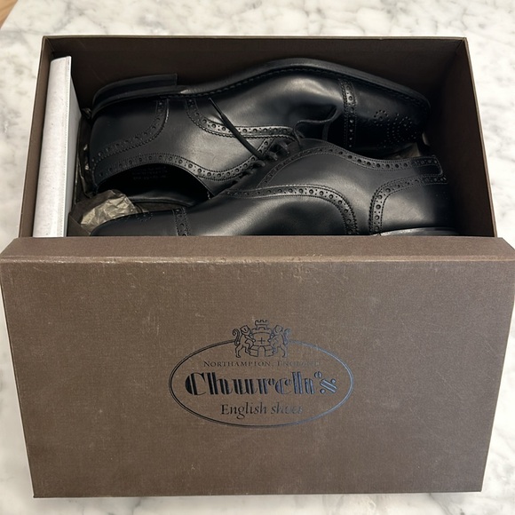 BRAND NEW - Church’s Cap Toe Black Oxfords - Size UK 7 - Picture 5 of 6